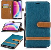 Kleurafstemming Denim Texture Leather Case voor Huawei P20 Lite & Nove 3e, met houder & kaartsleuven & portemonnee & lanyard (groen)