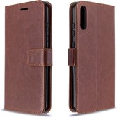 Voor Huawei Enjoy 10E Crazy Horse Texture Horizontaal Flip Leren Case met Houder & Kaartsleuven & Portemonnee & Fotolijst (bruin)