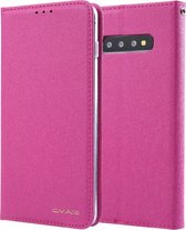 Voor Galaxy S10 CMai2 zijde textuur horizontale flip lederen tas met houder & kaartsleuven & fotolijst & portemonnee (rose rood)