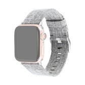Voor Apple Watch Series 5 & 4 40 mm / 3 & 2 & 1 38 mm D-stijl canvas polsband (lichtgrijs)
