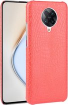 Voor Xiaomi Poco F2 Pro / Redmi K30 Pro Shockproof Crocodile Texture PC + PU Case (rood)