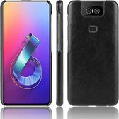 Shockproof Litchi Texture PC + PU Case voor Asus Zenfone 6 / 6Z ZS630KL (Zwart)