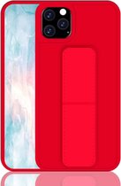 Voor iPhone 11 Pro schokbestendige pc + TPU beschermhoes met polsband en houder (rood)