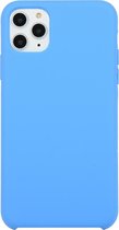 Voor iPhone 11 Pro Max Effen kleur Effen siliconen schokbestendig hoesje (diepblauw)