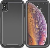 Voor iPhone XS / X Frame-serie TPU + PC Stofdicht Krasbestendig Valbestendig Beschermhoes (grijs)