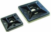 Plakzadels voor kabelbinders zwart - 100 stuks -  formaat: 19 x 19 mm - geschikt voor kabelbinders van 4.0 mm dik