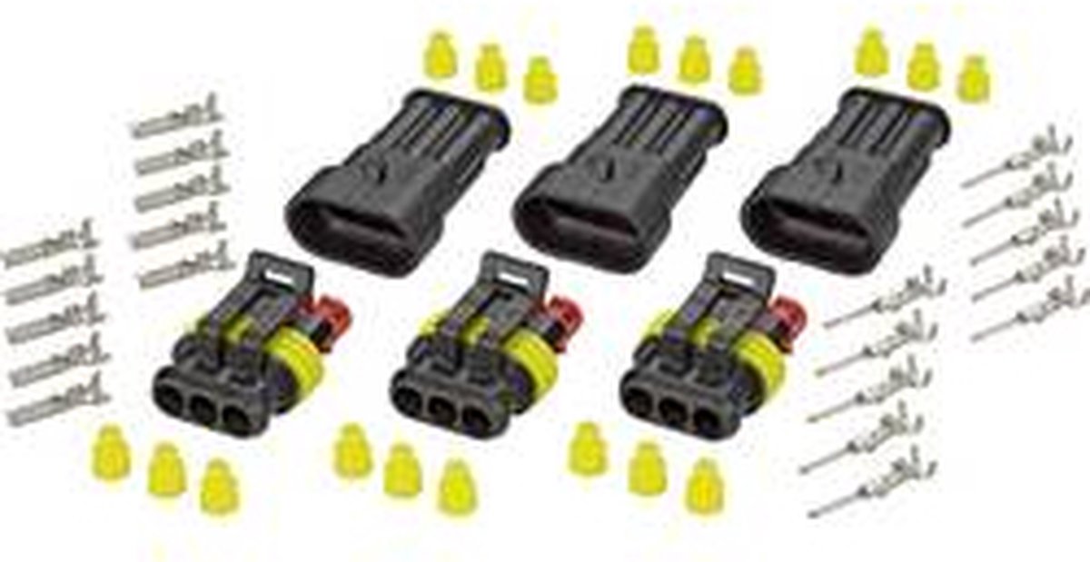 TE Connectivity 30S004 Superseal set AMP-Superseal 1.5mm Series Totaal aantal polen: 3 Rastermaat: 6 mm Inhoud: 1 set(s