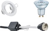 OSRAM - LED Spot Set - Parathom PAR16 930 36D - GU10 Fitting - Dimbaar - Inbouw Rond - Mat Wit - 3.7W - Warm Wit 3000K - Kantelbaar Ø83mm