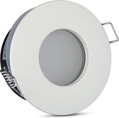 Spot Armatuur GU10 - Igory - Waterdicht IP65 - Inbouw Rond - Mat Wit Aluminium/Glas - Ø82mm