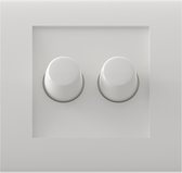 CALEX - LED DUO Dimmer - Dubbele Inbouwdimmer - Dubbel Knop - 3-70W - Incl. Afdekraam - Wit