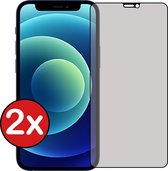 Screenprotector Geschikt voor iPhone 12 Pro Screenprotector Privacy Glas Gehard Full Cover - Screenprotector Geschikt voor iPhone 12 Pro Screenprotector Privacy Tempered Glass - 2 PACK