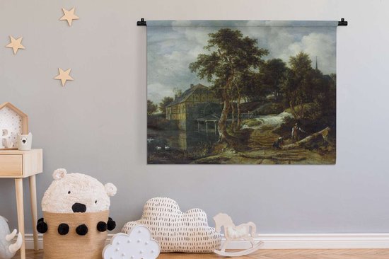 Tapisserie Jacob van Ruisdael - Paysage avec moulin à eau - Peinture de Jacob van Ruisdael Tapisserie coton 150x112 cm - Tapisserie avec photo
