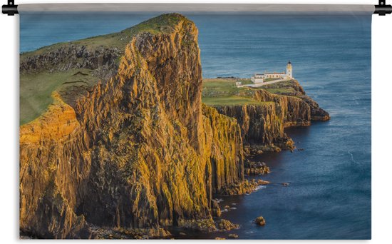 Wandkleed Skye - Vuurtoren op de rots op het eiland Skye Wandkleed katoen 120x80 cm - Wandtapijt met foto