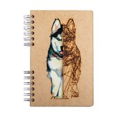 Houten notitieboek - Bullet journal - Dagboek - A5 - Gelinieerd - Husky