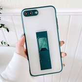 Doorschijnend Frosted TPU + PC magnetische beschermhoes met felle kleur onzichtbare beugel voor iPhone 8 Plus / 7 Plus (donkergroen)