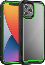 PC + TPU kleurframe schokbestendige telefoon beschermhoes voor iPhone 12 Pro Max (groen)