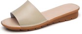 Eenvoudige en stijlvolle wilde pantoffelsandalen voor dames (kleur: beige, maat: 40)