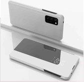 Voor Huawei P40 vergulde spiegel horizontale flip lederen tas met houder (zilver)