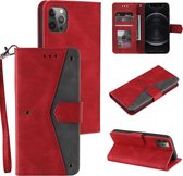 Stiksels Kalfsstructuur Horizontale Flip Leren Case met Houder & Kaartsleuven & Portemonnee Voor iPhone 12 mini (Rood)