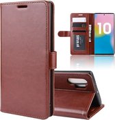 R64 Texture Single Fold Horizontale Flip Leather Case voor Galaxy Note 10+, met houder & kaartsleuven & portemonnee (bruin)