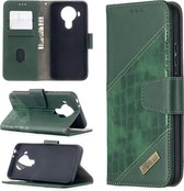 Voor Nokia 5.4 Bijpassende kleur Krokodiltextuur Horizontale flip PU lederen tas met portemonnee & houder & kaartsleuven (groen)