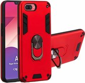 Voor OPPO A3s & A5 & Realme C1 2 in 1 Armor Series PC + TPU beschermhoes met ringhouder (rood)