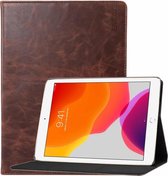 Voor Apple iPad 10.2 ENKAY Stand Folio Cover Leather Smart Case met automatische slaap- / wekfunctie (donkerbruin)