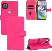 Voor Motorola Moto G 5G Effen Kleur Huidgevoel Magnetische Gesp Horizontale Flip Kalfsstructuur PU Lederen Case met Houder & Kaartsleuven & Portemonnee (Rose Rood)