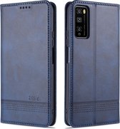 Voor Huawei Enjoy 20 Pro / Enjoy Z 5G AZNS Magnetische Kalf Textuur Horizontale Flip Leren Case met Kaartsleuven & Houder & Portemonnee (Donkerblauw)