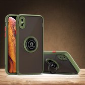 Q Shadow 1 Generation-serie TPU + pc-beschermhoes met 360 graden roterende ringhouder voor iPhone XS Max (grasgroen)