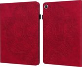 Voor Lenovo Tab M10 Plus Pauw Reliëfpatroon TPU + PU Horizontale Flip Leren Case met Houder & Kaartsleuven & Portemonnee & Slaap / Wekfunctie (Rood)