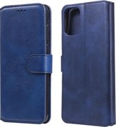 Voor Motorola Moto G9 Plus Klassieke Kalfsstructuur PU + TPU Horizontale Leren Flip Case, met Houder & Kaartsleuven & Portemonnee (Blauw)