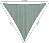 Shadow Comfort® Gelijkzijdige driehoek schaduwdoek - UV Bestendig - Zonnedoek - 500 x 500 x 500 CM - Country Blue