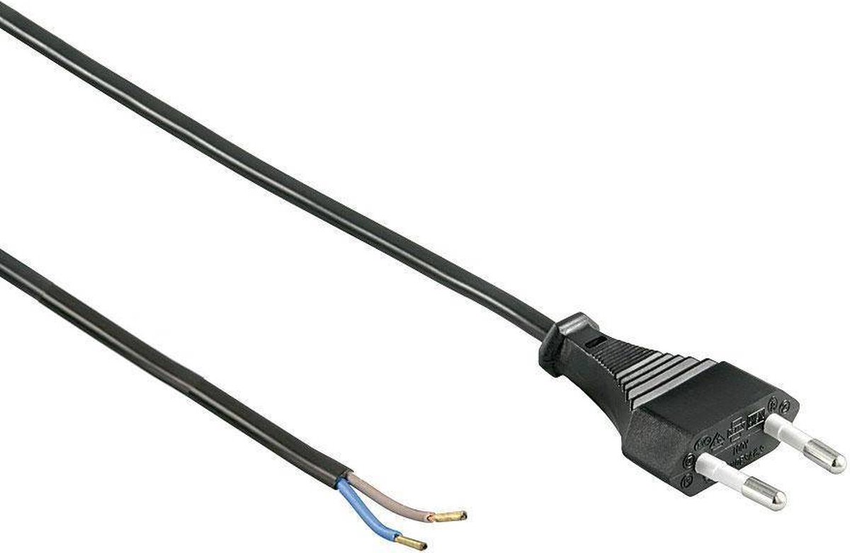 Netsnoer 1,5m 220V + europlug stekker