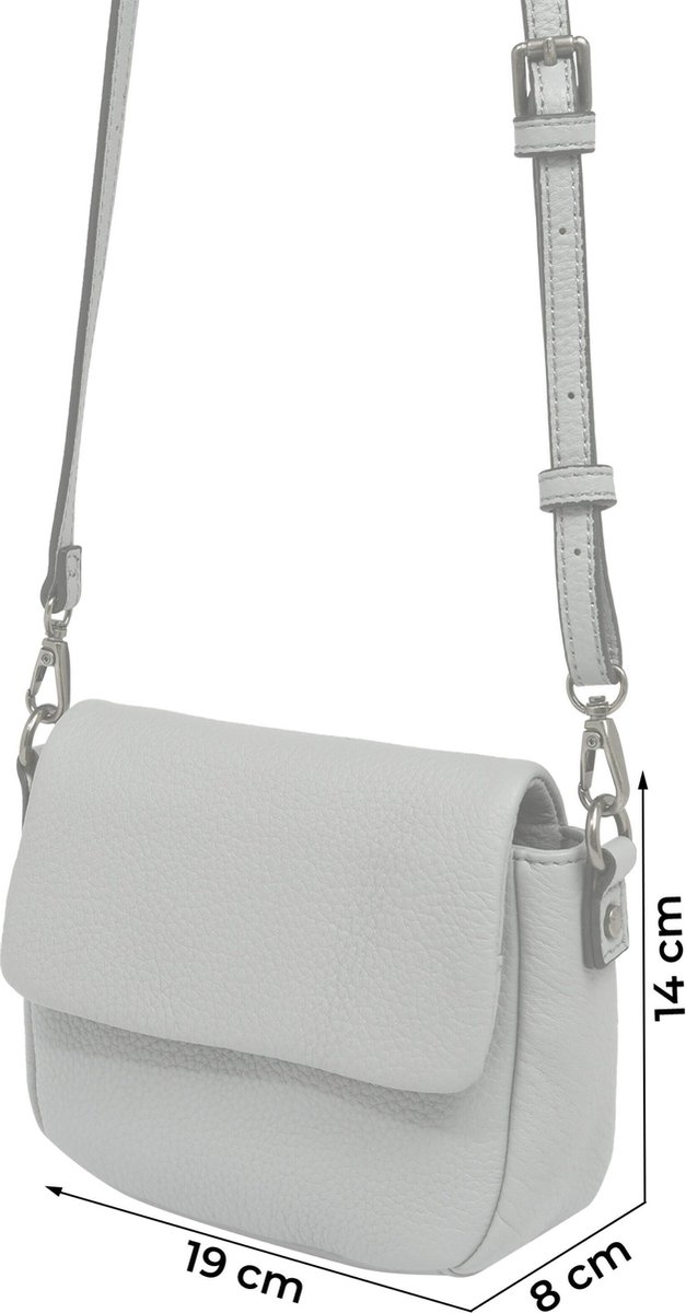 FREDsBRUDER Leren Schoudertas Happy Collection Mieze Crossbody Bag Sky Blue Grijs