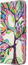 Huawei P40 Lite Hoesje - Mobigear - Design Serie - Kunstlederen Bookcase - Tree - Hoesje Geschikt Voor Huawei P40 Lite