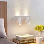 Lucande - LED wandlamp - 4 lichts - aluminium - H: 10 cm - mat wit - Inclusief lichtbronnen