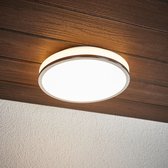 Lindby - Plafondlamp badkamer - glas, metaal - H: 8 cm - wit, chroom