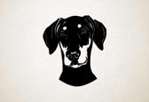 Wanddecoratie - Hond - Dobermann 2 - M - 68x60cm - Zwart - muurdecoratie - Line Art