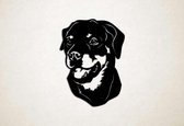 Wanddecoratie - Hond - Rottweiler 9 - S - 58x43cm - Zwart - muurdecoratie - Line Art