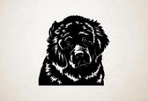 Wanddecoratie - Hond - Newfoundlander 3 - XS - 25x25cm - Zwart - muurdecoratie - Line Art