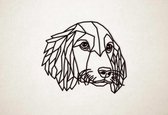 Line Art - Hond - Cocker Spaniel - XS - 25x29cm - Zwart - geometrische wanddecoratie