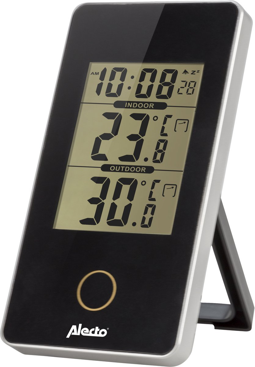 Bol.com Alecto WS-150 - Professioneel Weerstation met Buitensensor - Zwart/Zilver aanbieding