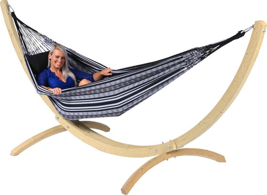 Hamac Double ' Comfort' Noir White - Zwart