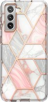 Cosmo Backcase hoesje Samsung S21 - Marmer Wit