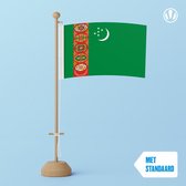 Tafelvlag Turkmenistan 10x15cm | met standaard