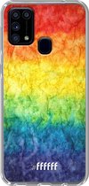 Samsung Galaxy M31 Hoesje Transparant TPU Case - Rainbow Veins #ffffff