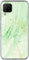 Huawei P40 Lite Hoesje Transparant TPU Case - Pistachio Marble #ffffff