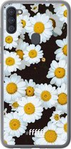 Samsung Galaxy A11 Hoesje Transparant TPU Case - Daisies #ffffff