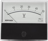 Velleman Analoge voltmeter, inbouwmontage, voor DC-spanningen tot 50 V, met nulregelaar, 60 mm x 47 mm